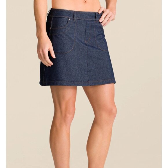 Athleta ~ Stretch Knit Bettona Classic Skort Skirt size XS in Indigo Denim - Picture 2 of 16